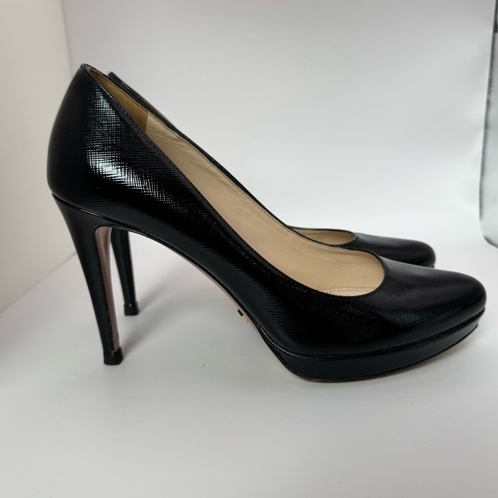 PRADA Black Patent Leather Heels – Size 37 - Picture 7 of 13